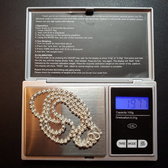 23 Silver Ball Chain Necklace - UNISEX